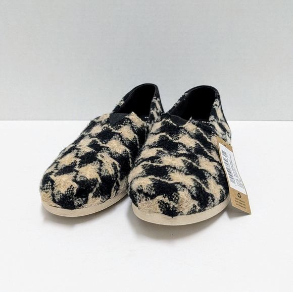 Toms Alpargata Women's Slip On Loafer Shoes Black Cream Wool Blend Size 9.5 New - Picture 6 of 9